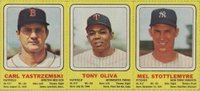 1970 Transogram Hand Cut # Carl Yastrzemski/Tony Oliva/Mel Stottlemyre Panel Baseball Card