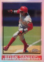 1998 Topps Chrome #10 Deion Sanders Refractor Baseball Card