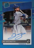 2020 Panini Donruss Optic Rated Rookies Signatures #RRSBI Bo Bichette Carolina Blue Baseball Card