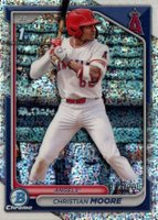 2024 Bowman Draft #BDC13 Christian Moore Chrome-Sparkle Refractor Baseball Card