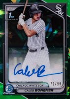 2024 Bowman Draft Sapphire Edition Chrome Sapphire Prospect Autographs #CPACBO Caleb Bonemer Green Baseball Card