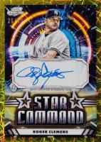 2024 Topps Chrome Cosmic Star Command Autographs #RC Roger Clemens Gold Interstellar Refractor Baseball Card