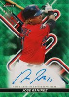 2022 Topps Finest Finest Autographs #JR Jose Ramirez Green Wave Refractor Baseball Card