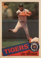 1985 Topps Tiffany #480 Lou Whitaker Baseball Card