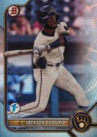 2022 Bowman Draft 1st Edition #115 Jackson Chourio Sky Blue Foil Baseball Card