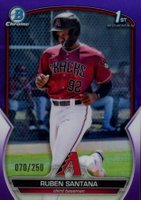2023 Bowman Chrome Prospects #BCP42 Ruben Santana Purple Refractor Baseball Card