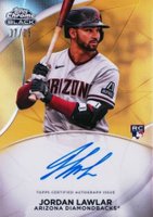 2024 Topps Chrome Black Ivory Autographs #JL Jordan Lawlar Gold Trim Refractor Baseball Card