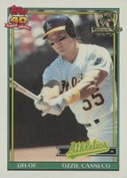 1991 Topps Desert Shield #162 Ozzie Canseco Baseball Card