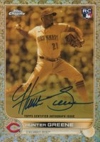 2022 Topps Gilded Collection Topps Chrome Cast in Gold Autographs #CGAHG Hunter Greene Baseball Card
