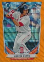 2014 Bowman Prospects  #BCP109 Mookie Betts Chrome-Orange Wave Refractor Baseball Card