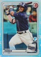 2020 Bowman 1st Edition #BFE1 Wander Franco Sky Blue Foil Baseball Card