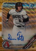 2019 Bowman Draft Chrome Draft Picks Autograph #CDADF Dominic Fletcher Gold Wave Refractor Baseball Card