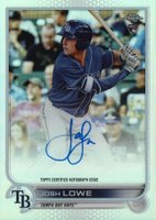 2022 Topps Chrome Rookie Autographs #RAJL Josh Lowe Refractor Baseball Card