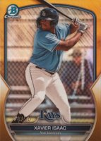 2023 Bowman Draft #BDC120 Xavier Isaac Chrome-Gold Baseball Card