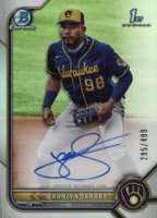 2022 Bowman Chrome Prospect Autographs #CPABJ Branlyn Jaraba Refractor Baseball Card
