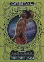 2022 Panini Obsidian Orbital #17 Shaedon Sharpe Electric Etch Yellow Flood Basketball Card