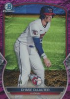 2023 Bowman Chrome Prospects #BCP103 Chase Delauter Fuchsia Lunar Crater Refractor Baseball Card