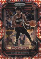 2022 Panini Prizm Monopoly #74 Shaedon Sharpe Free Parking Basketball Card