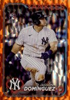 2024 Topps #60 Jasson Dominguez Orange Crackle Foil Board Baseball Card