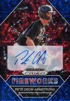 2020 Panini Prizm Draft Picks Fireworks #PDP182 Pete Crow-Armstrong Autograph-Blue Donut Circles Baseball Card