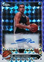 2023 Topps Chrome Topps Chrome Autographs #CGMG Manu Ginobili Purple Geometric Basketball Card