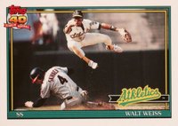 1991 Topps Tiffany #455 Walt Weiss Baseball Card