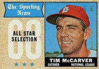 1968 Topps #376 Tim McCarver All-Star Baseball Card