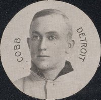 1912 Colgan's Chips Tin Tops # Ty Cobb Baseball Card