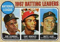 1968 Topps #1 N.L. Batting Leaders Baseball Card