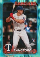 2024 Topps Chrome #122 Wyatt Langford Aqua Lava Refractor Baseball Card