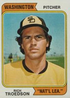 1974 Topps #77w Rich Troedson Washington Baseball Card