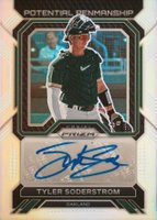 2023 Panini Prizm Potential Penmanship #PPTS Tyler Soderstrom Silver Prizm Baseball Card
