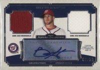 2013 Topps Museum Collection Signature Swatches Dual Relic Autograph #BH Bryce Harper Baseball Card