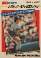 1987 K-Mart #33 Fernando Valenzuela Baseball Card