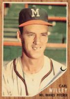 1962 Topps #174cGT Carl Willey With Cap-Green Tint Baseball Card