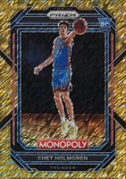 2022 Panini Prizm Monopoly #63 Chet Holmgren Gold Money Shimmer Basketball Card