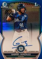 2023 Bowman Chrome Prospect Autographs #CPAGG Gabriel Gonzalez Blue Refractor Baseball Card