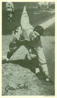 1936 Goudey Premiums-Type 1-Wide Pen # Gus Suhr Fielding Baseball Card