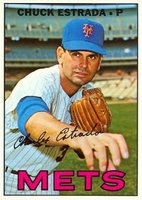 1967 Topps #537 Chuck Estrada Double print Baseball Card