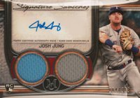 2023 Topps Museum Collection Single-Player Signature Swatches Dual Relic Autographs #JJ Josh Jung Baseball Card