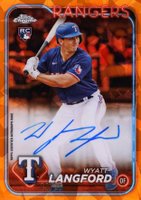 2024 Topps Chrome Sapphire Chrome Sapphire Autographs #CSAWL Wyatt Langford Orange Baseball Card