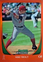 2011 Bowman Chrome Draft #101 Mike Trout Orange Refractor Baseball Card