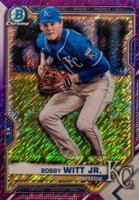 2021 Bowman Chrome Prospects #BCP193 Bobby Witt Jr. Purple Shimmer Refractor Baseball Card
