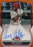 2023 Bowman Chrome Prospect Autographs #CPACC Cam Collier Orange Refractor Baseball Card