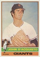 1976 Topps #628 John D'Acquisto Baseball Card