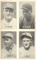 1929 Exhibits Four-on-one #25 Gray/Kress/Manush/Shang Baseball Card