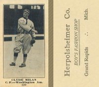 1916 Herpolsheimer Co. #120 Clyde Milan Baseball Card