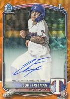 2025 Bowman Chrome Prospect Autographs #CPACFR Cody Freeman Orange Wave Baseball Card