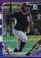 2019 Bowman Mega Box Chrome #150 Eloy Jimenez With Helmet-Purple Refractor Baseball Card