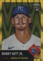 2022 Topps Chrome Platinum Anniversary #61 Bobby Witt Jr. Yellow Raywave Refractor Baseball Card